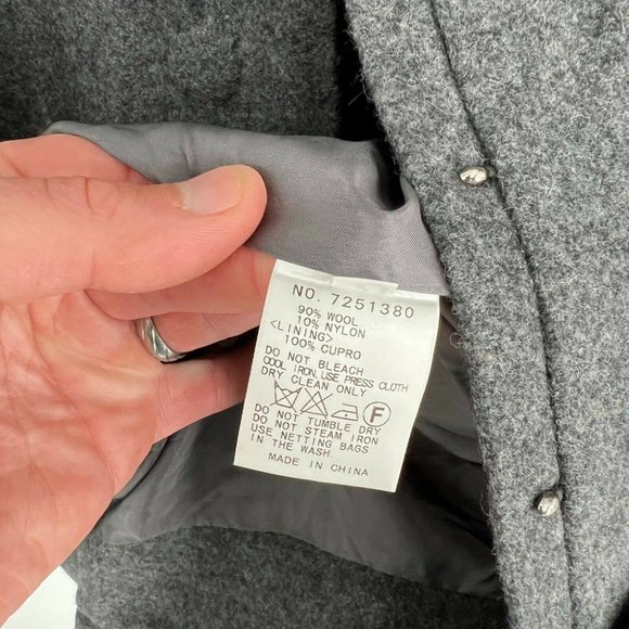 Ritsuko Shirahama Balloon Sleeve Wool Blend Lined Jacket Women's 1 Small Gray - Picture 8 of 9